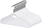 Quality Hangers 50 Pack Slim Plastic Hangers for Clothes - 16.5" Won't Crease Your Clothes, Heavy Duty Non-Velvet White Hangers 360° Swivel Chrome Hook Non Slip Notches Dresses Coats Shirts Jackets