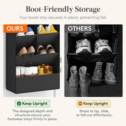Lifewit 8 Tier Over the Door Shoe Organizer with 15 Large Deep Pockets, Fabric Hanging Shoes Shelf for Closet, Dorm Storage, Fit Up to 16 Pair Shoe Rack Holder for Sneakers, Boots, Black