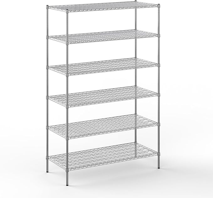 24" Deep x 54" Wide x 86" Height Wire Shelving Kit | 6-Tier | NSF Commercial Storage Rack Unit