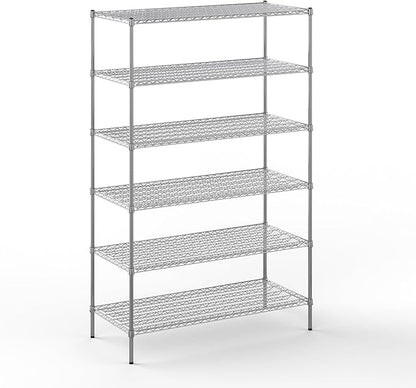 24" Deep x 54" Wide x 86" Height Wire Shelving Kit | 6-Tier | NSF Commercial Storage Rack Unit