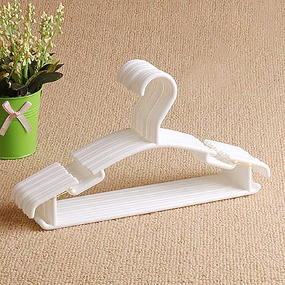YYaaloa Kids Hangers - 10 Pack White Plastic Baby & Toddler Hangers, Very Durable, Space Saving for 1inch Closet Rod