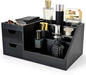 Countertop Perfume & Makeup Organizer - Wooden Rack, Cologne Stand Shelves & Skincare Organizer for Bedroom Dresser, Organizador de Perfumes Estante para Perfumes (Middle, 01) (Black, 01)