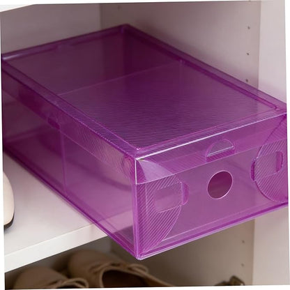 Healifty Shoe Storage Box Sturdy Plastic Foldable Storage Bin Stacked Shoe Boxes Easy to Use