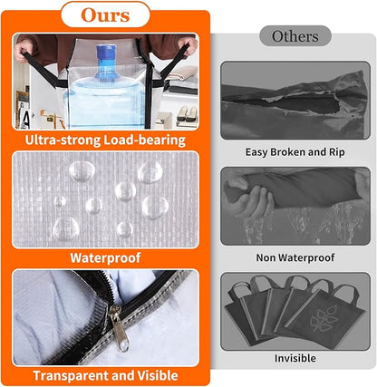 TasticTotes 8 Pack Clear Storage Bags for Comforter, Clothes & Bedding, Plastic Blanket Storage with Zipper and Handle, Moving Bags, Closet Organizer and Under-Bed Storage (90L)