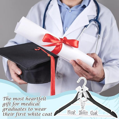 Reallnaive First White Coat Hanger Medical Student Graduation Gift for Pharmacist New Doctor Phd Gift White Coat Ceremony Med School Graduation Congratulation Favor