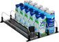 Puricon Drink Organizer for Fridge Pusher Glide, Spring Loaded Fridge Drink Dispenser, Self Pushing Soda Can Organizer for Refrigerator, Beer Bottle Beverage Organizer Drink Holder -3 Rows, Black