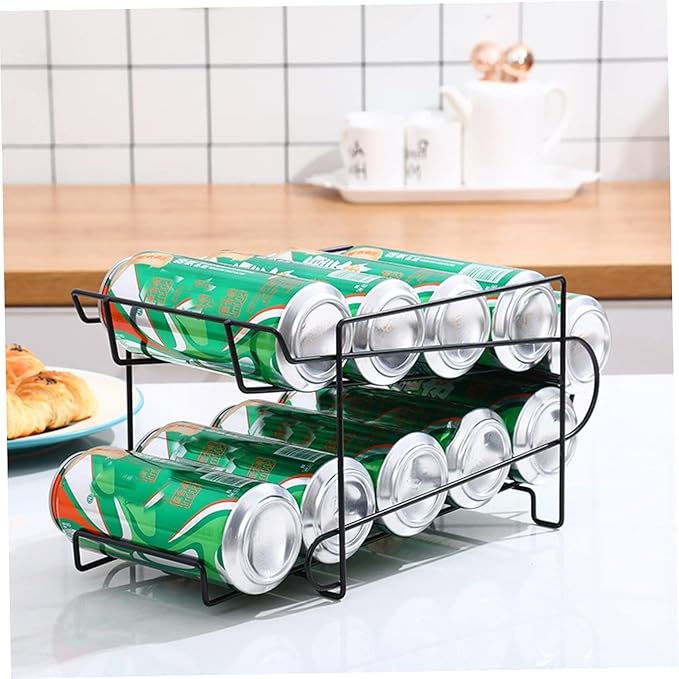Firm Sturdy Refrigerator Storage Rack Drink Organizer for Fridge Beverage Holder Double-layer Drink Storage Rack