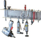 Speedway Motors 18-Inch Wall Mount Pneumatic Tool Storage Organizer, Aluminum Garage & Trailer Air Tool Rack Holds Up to 17 Tools, Quick Access Workshop Storage Solution