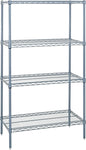 Quantum Storage Systems WR86-1460GY Wire Shelving 4 Shelf Wire Starter Units, 14" x 60" x 86", Gray Epoxy