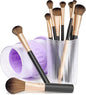 Li&Zhao Makeup Brush Holder with Lid - Makeup Brush Organizer Plastic Makeup Brush Holder for Vanity Expandable Makeup Brush Cup Pencil Holder for Desk Pen Holders for Desktop Countertop Bathroom