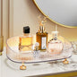 CESTATIVO Makeup Perfume Organizer, Bathroom Vanity Tray, Decorative Dresser Tray, Countertop Organizer Tray for Cosmetics, Clear