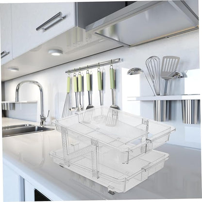 Soda Can Dispenser Organizer for Refrigerator Double Beverage Holder Transparent Can Storage Rack for Kitchen Cupboard Efficient Space-saving