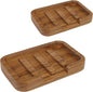 2PCS Self Draining Soap Dish by HTB,Teak Wood Soap Holder,Soap Saver for Shower, Bathroom, Sink, Kitchen and Countertop