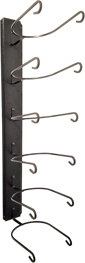American Made 6 Hat Cowboy Hat Rack – Classic Wall Mounted Hat Holder Black Steel