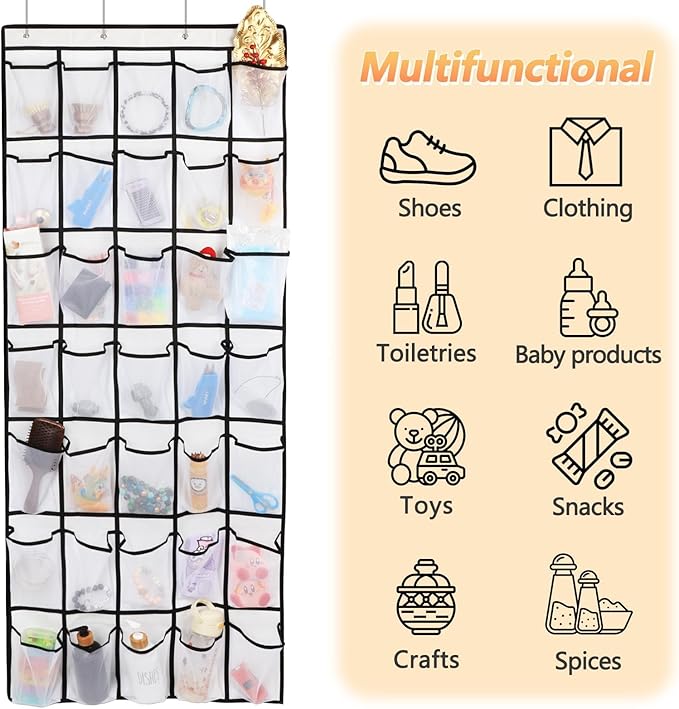 GOMAJI 35 Pockets Over the Door Shoe Organizer