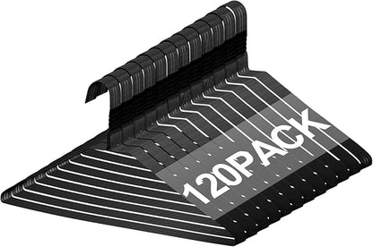 Yuntau 120 Pcs Wire Hangers Bulk 17.7" Dry Cleaner Hangers, Suit Holders for Home Caped Clothing (Black)