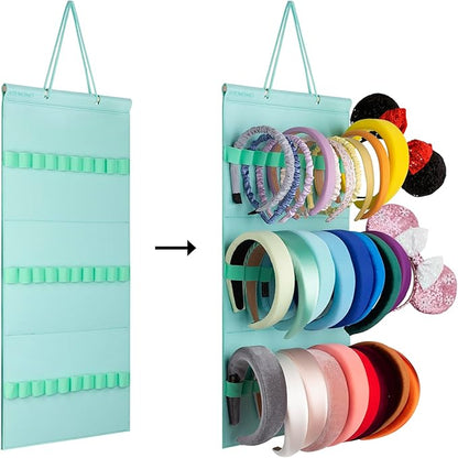 Hanging Headband Holder For Girls,Felt Headband Organizer Headband Storage Holder Organizer For Headband (Without Headbands) (Mint Green)