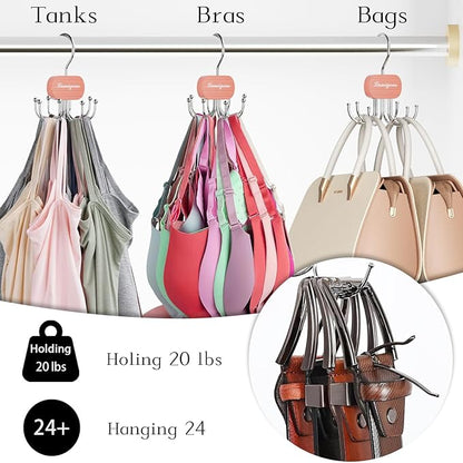 Cedar Wooden Belt Hanger, Belt Organizer for Closet,Rotatable Tie Rack,Belt Holder,Hanging Closet Storage Hook for Belt, Bra, Tank Top, Tie, Scarf, Purse, 3PCS