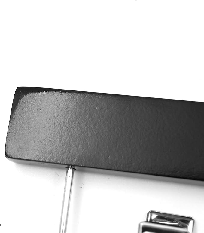 SSWBasics 14 inch Black Wood Skirt and Pants Hangers - Case of 50 - Black Wooden Pants