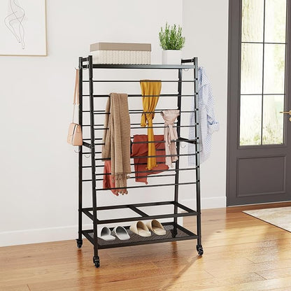 lukar Ribbon Holder, Rolling Ribbon Storage Organizer Rack for Craft Room, 16 Tier Metal Ribbon Holder Organizer Rack, Christmas Ribbon Storage Rack for Home Flower Shops
