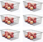 6 Pack Freezer Organizer Bins - Stand up Freezer Organizers for 16 Cu.Ft Upright Freezer, Easily Get Food Improve Air Circulation, Wire Storage Baskets, Black