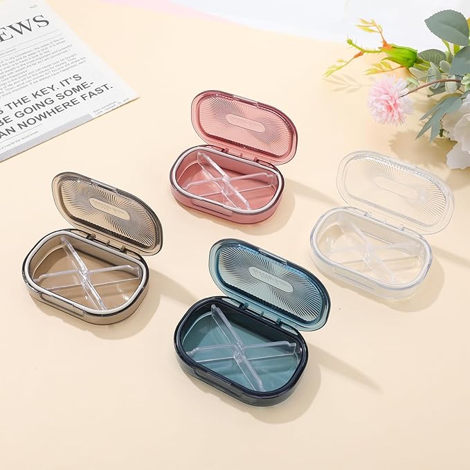 4 Pcs Qtip Holder Hair Tie organizer Small Container Portable Travel Qtips Case Cotton Swab Holder Flosser Dispenser 4 Soft Colors 3.94 x 2.76 Inch