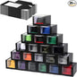 20 Pcs Black Hat Boxes with Window Hat Display Storage Organizer for Baseball Caps, Dad Hat, Billed Cap, Snapbacks, Foldable Gift Packaging Box 7.8 x 7.8 x 4.8 Inch