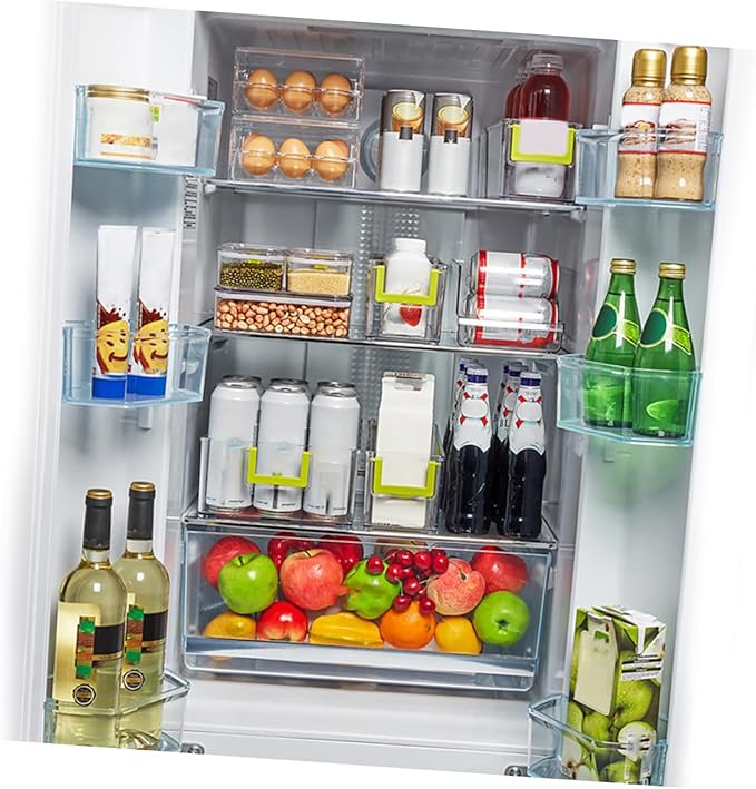 Mikinona 1pc Style Fridge Organizer Bin Refrigerator Storage Box for Food Fruits Vegetables and Beverages Material Healthy and Design