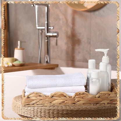 Umigy 3 Pcs Wicker Baskets Water Hyacinth Toilet Paper Basket Woven Rectangle Toilet Tank Basket Hyacinth Paper Storage Holder Organizer Storage Containers for Bathroom Bedroom Kitchen (Creative)