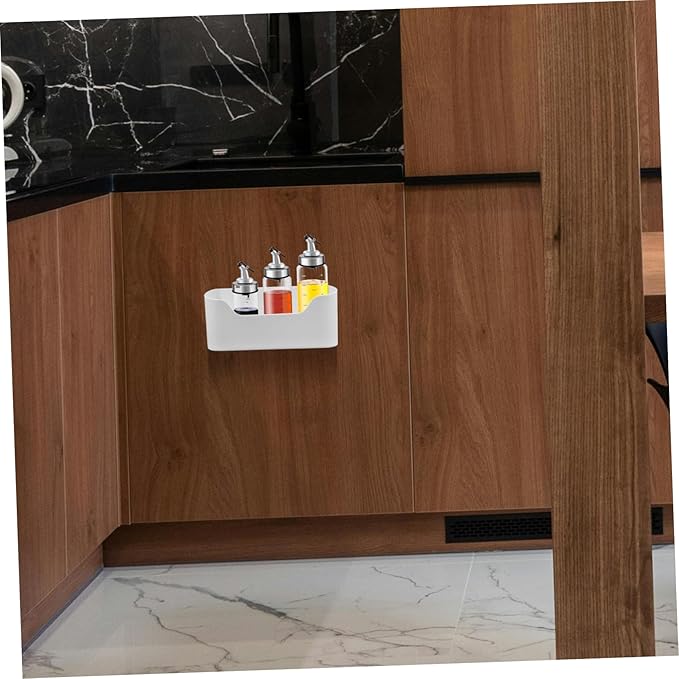 SHOWERORO 2pcs Bathroom Cabinet Organizer Wall Makeup Storage Box Sink Organizer Adhesive Mount Fridge Drink Holder