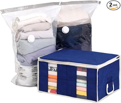 Astro 623-46 Clothes Compression Bag with Storage Case, Gusset, Large Storage, Compression Box, No Vacuum Needed, Hand Wound, Futon Compression Bag, Dividers, Changing Clothes, Closet, Travel, Navy