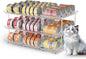 Jsyrjing Cat Food Can Organizer, Can Organizer for Pantry, Modular 3 Tier Adjustable Pet Can Organizer Rack for Large Soup and Beverage Cans, Clear Canned Goods Holder for Pantry and Fridge