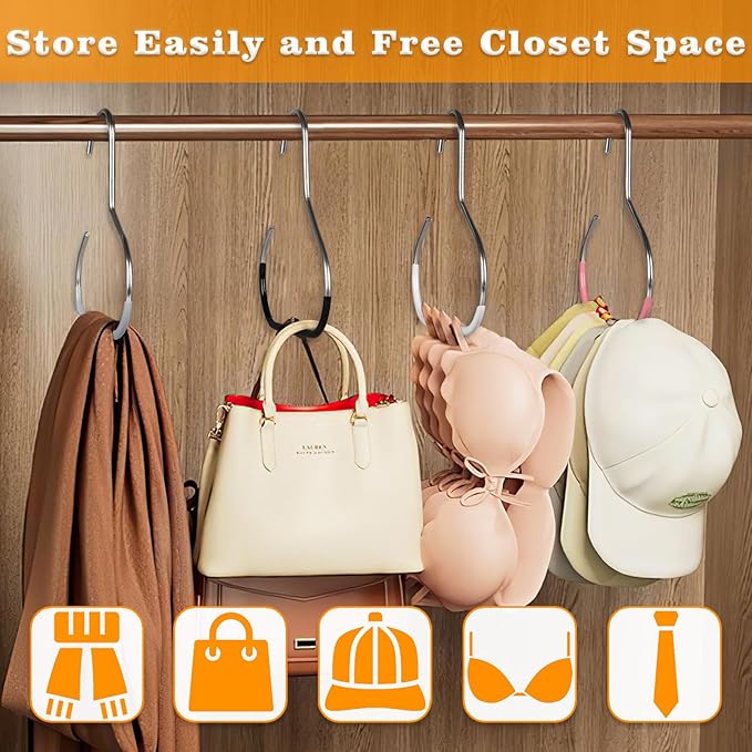 4 Pack Hat Organizer for Baseball Caps, Baseball Hanger Holder for Closet, Ball Cap Hat Racks Storage Organizer for Caps Beanie Belt Tie Purse