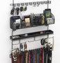 Over The Door/Wall Hanging Men's Tie and Belt Rack Organizer Valet Patented in Black 43 Hooks for Men’s Organization