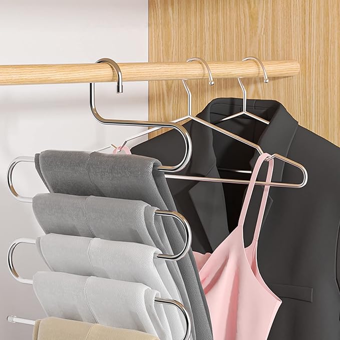 Hangers Pants Hangers Scarf Hanger S-Type Clothes Pants Hanger 5 Piece Jeans Hanger Closet Storage Pant Hangers Clothes Hangers