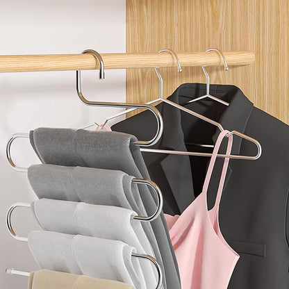 Hangers Pants Hangers Scarf Hanger S-Type Clothes Pants Hanger 5 Piece Jeans Hanger Closet Storage Pant Hangers Clothes Hangers