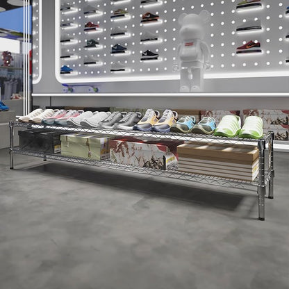14" Deep x 72" Wide x 14" Height Wire Shelving Kit | 2-Tier | NSF Commercial Storage Rack Unit