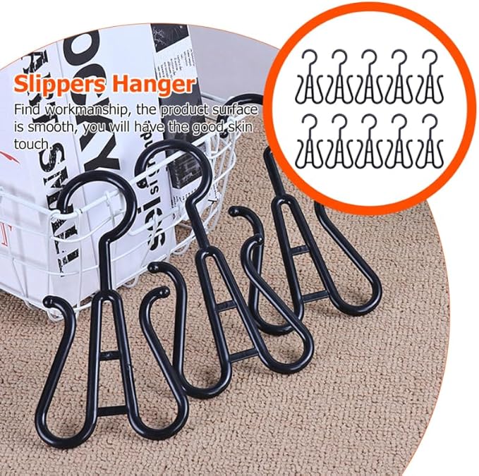Hemobllo 10 Pack Shoe Organizer Rack Double Hooks Plastic Hangers for Slippers and Shoes Space-Saving Hanging for Closet Door