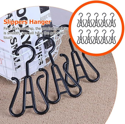 Hemobllo 10 Pack Shoe Organizer Rack Double Hooks Plastic Hangers for Slippers and Shoes Space-Saving Hanging for Closet Door