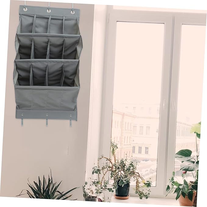 PRETYZOOM Hanging Toiletry Bag over The Door Shoe Organizer Wall Storage Bag Molle Pouches Organizer Grey