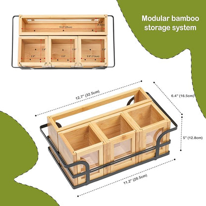 Silverware Caddy Wood Utensil Holder Silverware Utensil Caddy Cutlery Flatware Paper Plate Dispenser Organizer for Spoons Forks Plates Napkins (Acrylic)