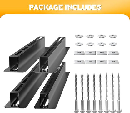 WALMANN Ceiling Tote Storage Rails, Heavy Duty Garage Ceiling Bin Storage Rack Adjustable Overhead Tote Slide Rail(4 Pack for 3 Bins, Bins Are Not Included)