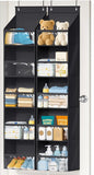 AOODA 2 Pack Over the Door Organizer, Large Capacity Closet Door Hanging Organizer, Clear Deep Pockets Baby Storage for Nursery, Bathroom, Bedroom, Pantry, Diapers (Black)