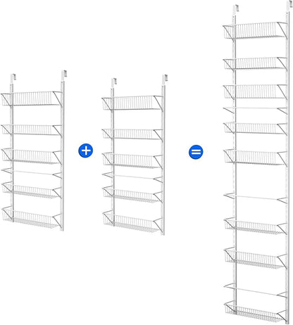Home-Complete Pantry Over The Door Spice and Jar Rack Organizer - Great Storage Space for Cabinets and Kitchen - Wall Mounted 8 Tier Shelves