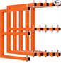 6 Pack Wall-Mounted Lumber Rack, Heavy Duty Wood Storage Racks, 9-Level System Garage Shelving, 1980 LBS Capacity Hanging Organizer Shelves, Orange Brackets Utility Metal Shelf for Indoor and Outdoor