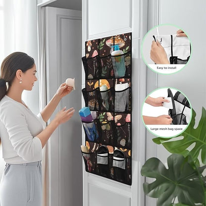 Generic Colorful Mushroom Over The Door Organizer Large-Capacity Design Over Door Hanging Bag Shoe Rack Hanger Closet Storage Organizer Good Organizing Items for College Students Women