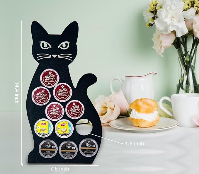 dgudgu Cat Coffee Pod Holder For K Cup Holder Black Coffee Pod Organizer K Pod Holder For Counter
