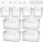 8 Pcs Storage Organizer Bins - Wall Mounted Basket in 2 Sizes, Clear Cabinet Door Stackable Adhesive Hanging Bin for Bathroom, Kitchen, Pantry