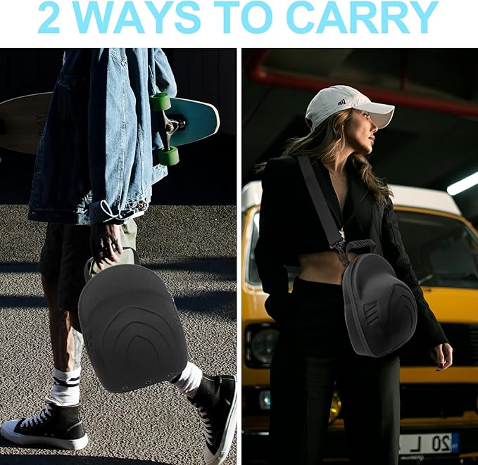 Hat Travel Case for Baseball Caps,Hard Hat Carrier Storage Case with 1 Pack Black Baseball Cap and Adjustable Shoulder Strap, Hat Organizer Holder Bag for 6 Baseball Caps for Men and Women - Black