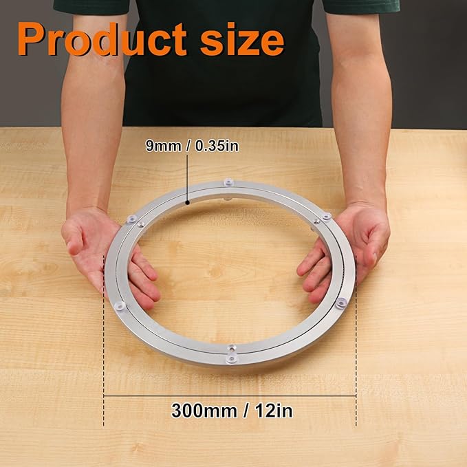 2 Pack 12 Inch Aluminium Alloy Turntable Bearing, Heavy Duty Swivel Turntables Lazy Susan for Round Dining Table, 12" Smooth Swivel Turntable for Lazy Susan Dining Table